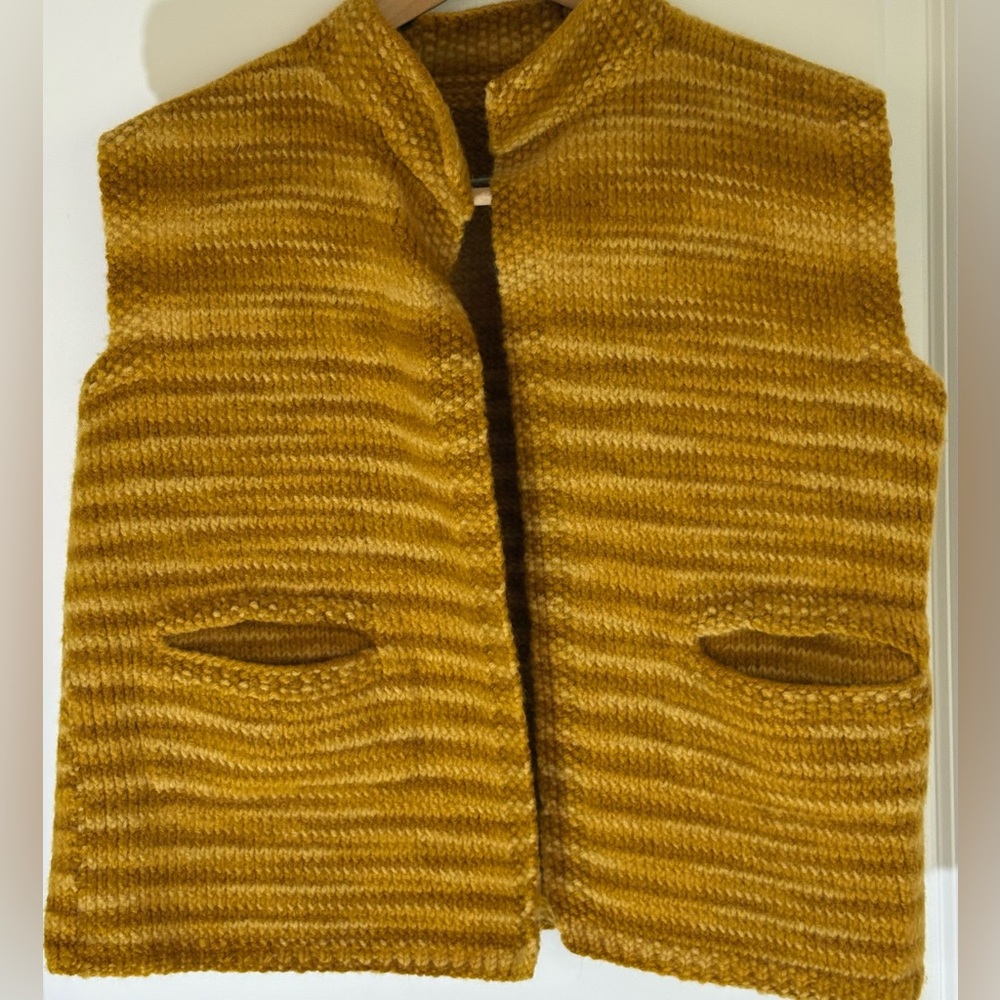 Vintage Boho Hand-knit wool vest